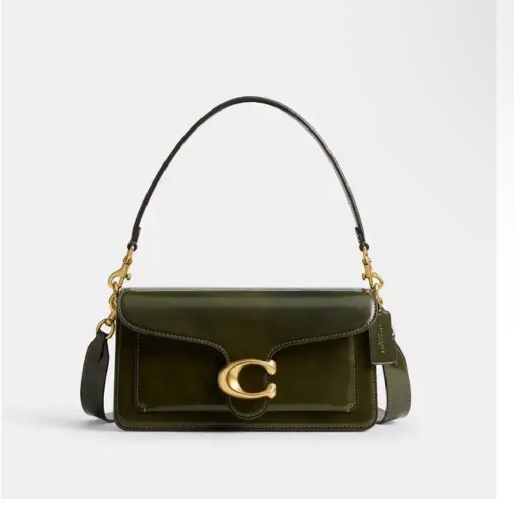 NWT Coach Olive Leather Shoulder Bag with Gold Accents